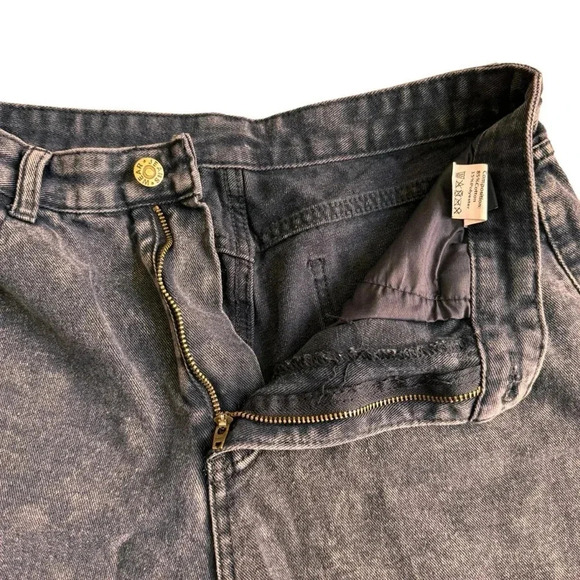 SHEIN Black Shorts Denim Jeans High Rise Waist Dark Wash Wide Leg Size M - Picture 6 of 9